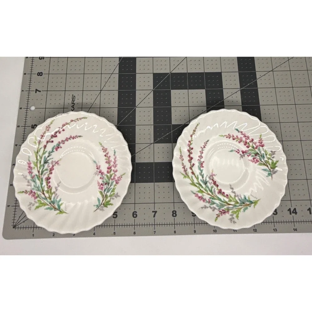 Royal Doulton Bell Heather Saucers Set of 2 Bone China H4828 R1941 England 5.5in
